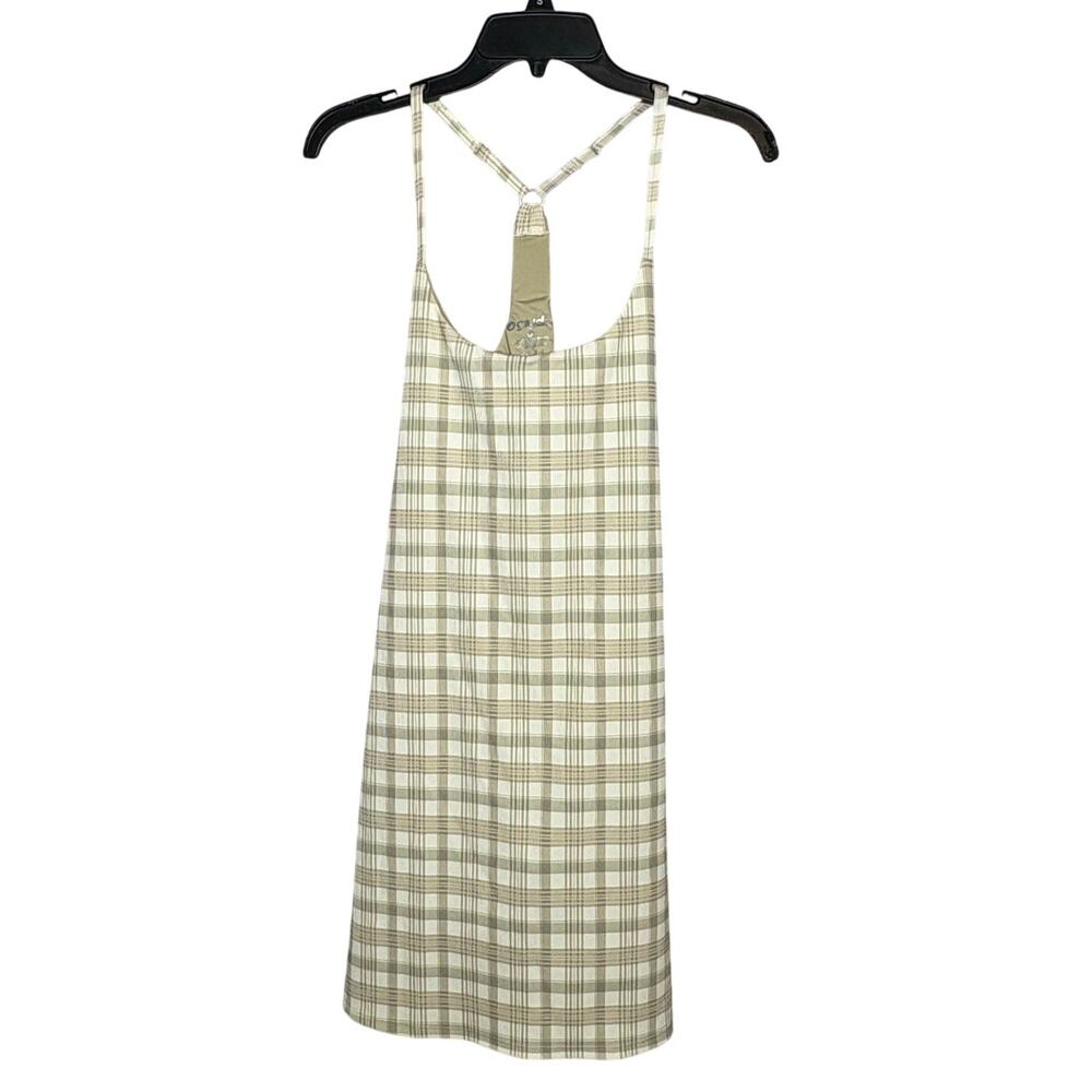 Glyder Women's Preppy Plaid Athletic Pickleball Strappy Mini Dress Size Large